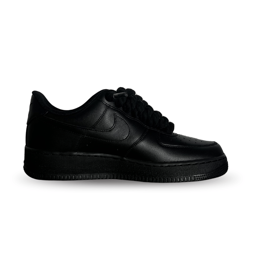 Nike Air Force 1 '07 Black Chunky Rope Lace White Rose