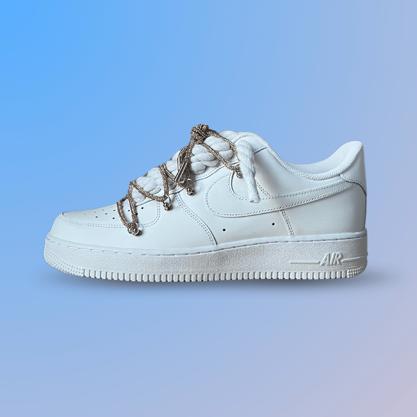 Nike Air Force 1 "Diamond" Rope Lace Champagne