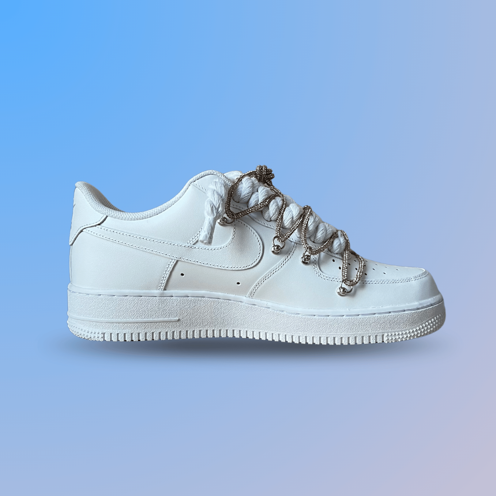 Nike Air Force 1 "Diamond" Rope Lace Champagne