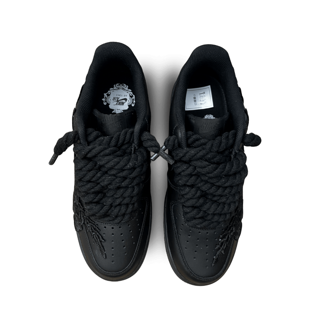 Nike Air Force 1 '07 Black Chunky Rope Lace Pure Black Rose