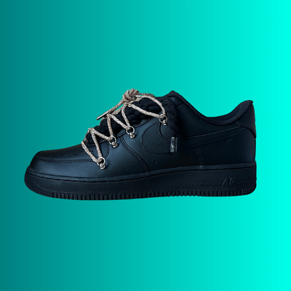 Nike Air Force 1 Black "Diamond" Rope Lace (Champagne) (új)