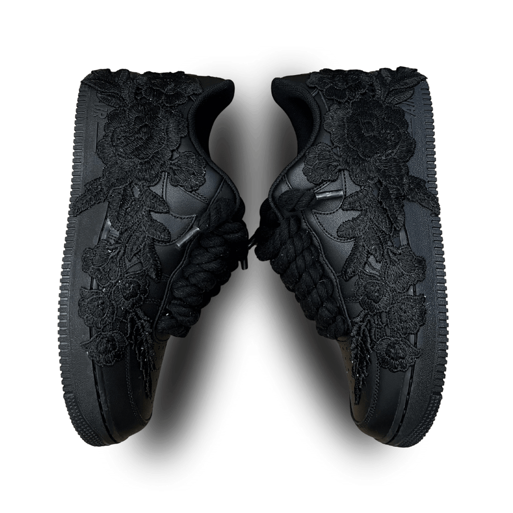 Nike Air Force 1 '07 Black Chunky Rope Lace Pure Black Rose