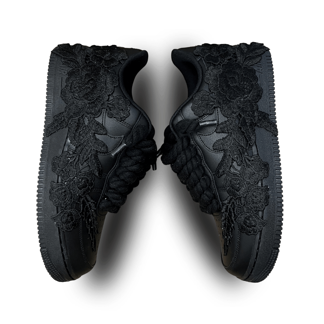 Nike Air Force 1 '07 Black Chunky Rope Lace Pure Black Rose