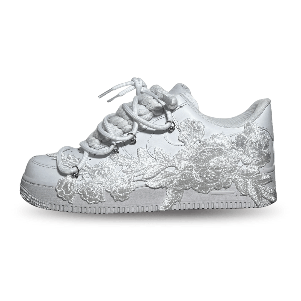 Nike Air Force 1 Rose Pure White Laced Up