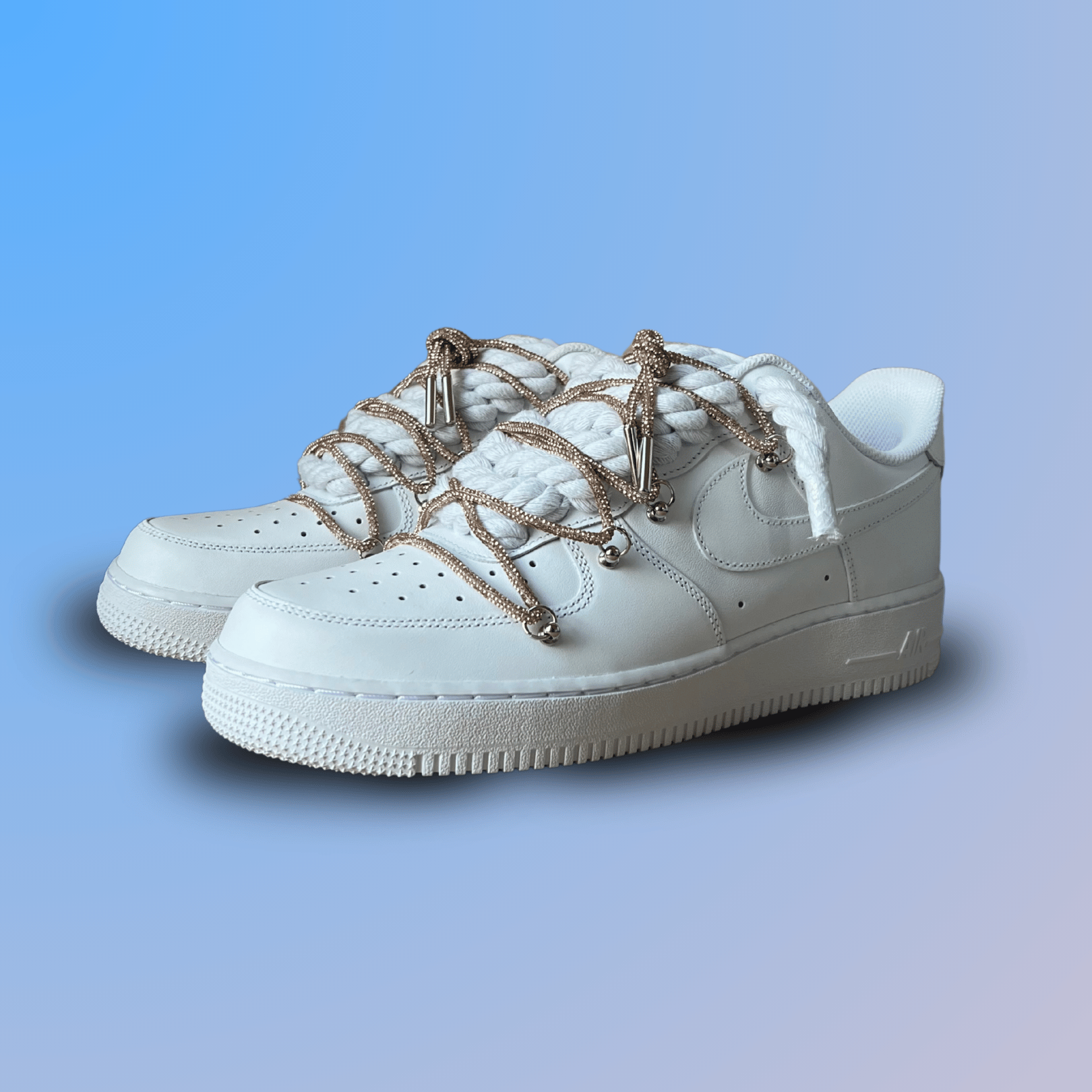 Nike Air Force 1 "Diamond" Rope Lace Champagne
