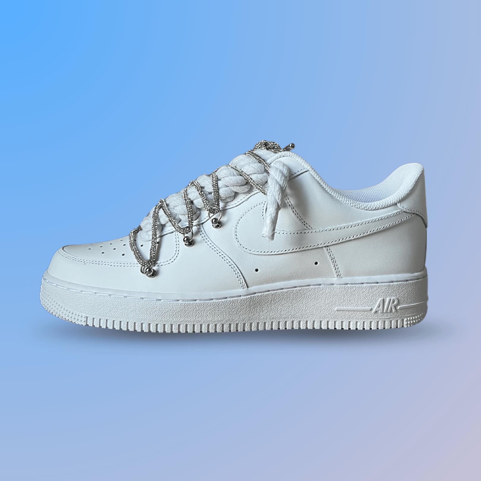 Nike Air Force 1 "Diamond" Rope Lace White