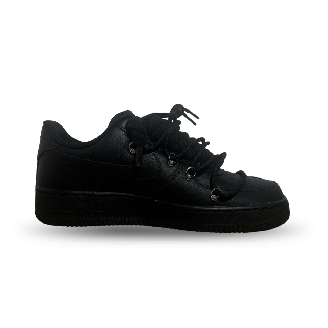 Nike Air Force 1 Black Rose Pure Black Laced Up