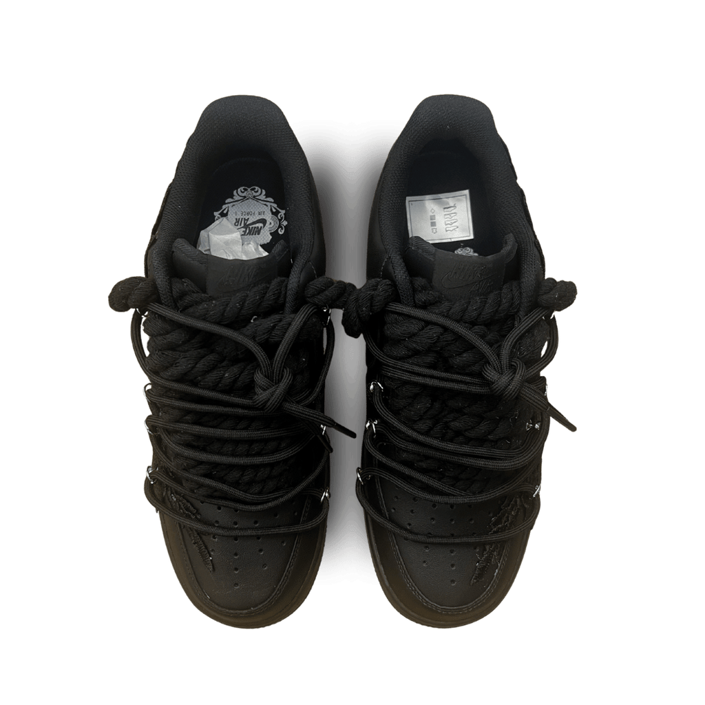 Nike Air Force 1 Black Rose Pure Black Laced Up