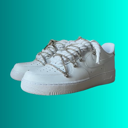 Nike Air Force 1 "Diamond" Rope Lace (White) (új)
