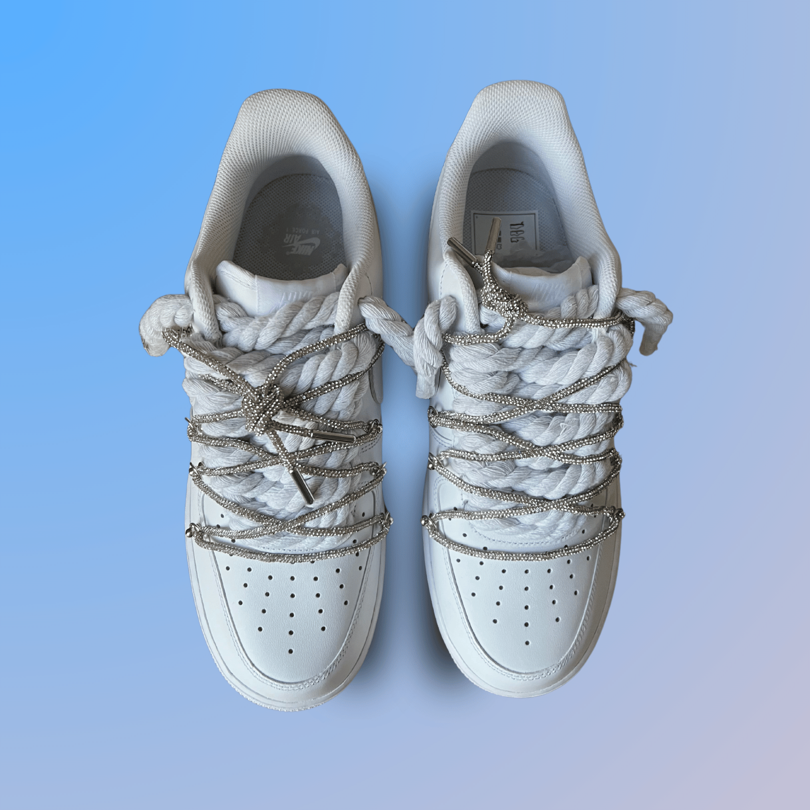 Nike Air Force 1 "Diamond" Rope Lace White
