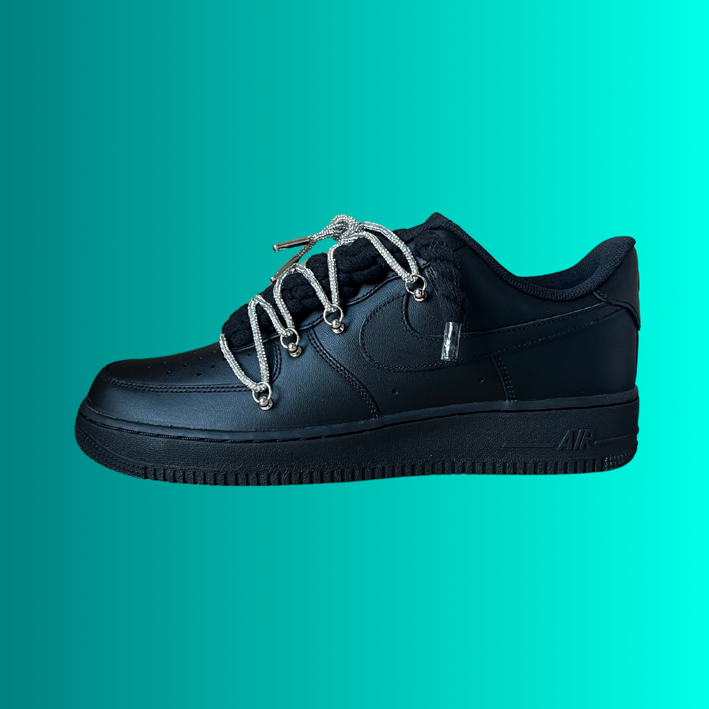 Nike Air Force 1 Black "Diamond" Rope Lace (White) (új)