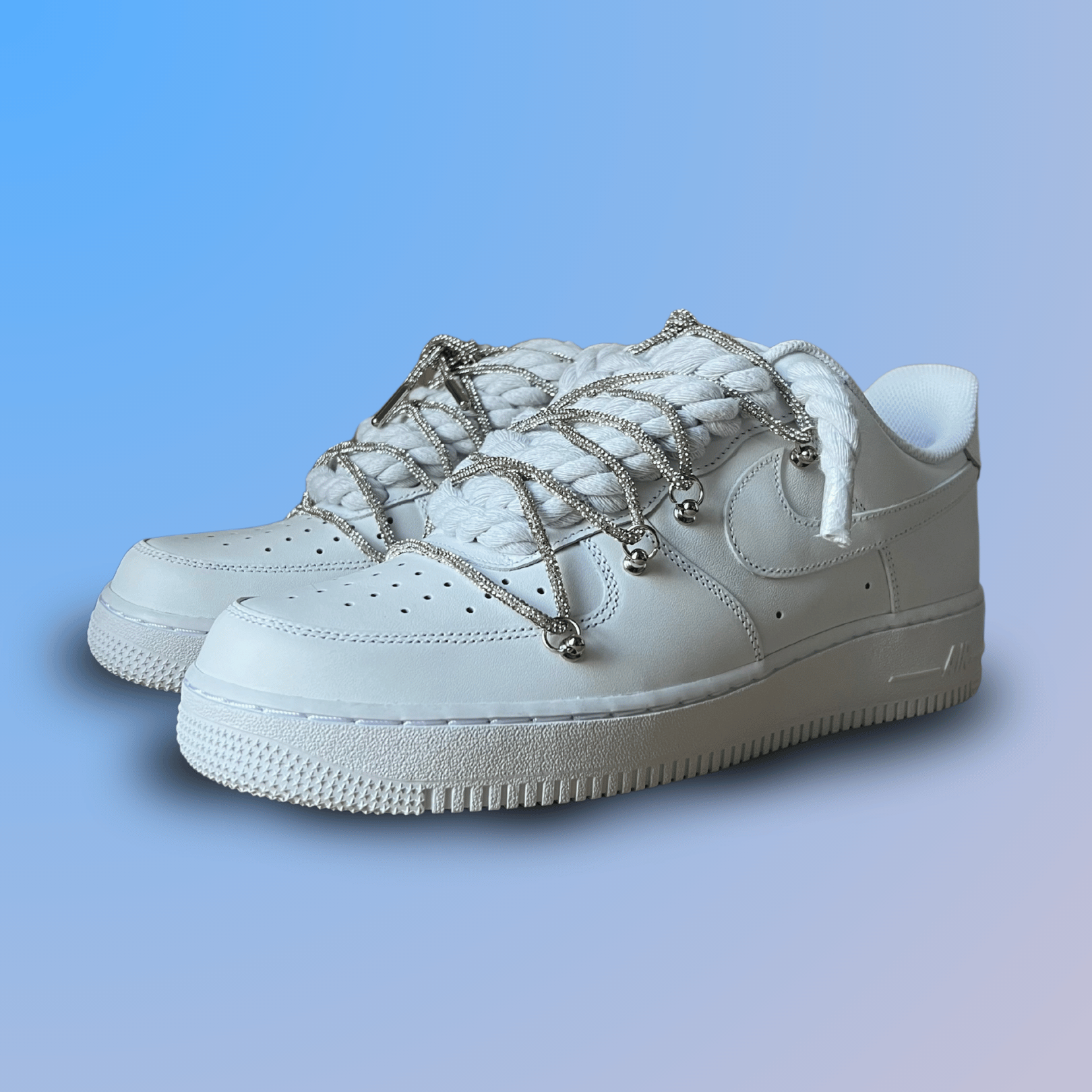 Nike Air Force 1 "Diamond" Rope Lace White