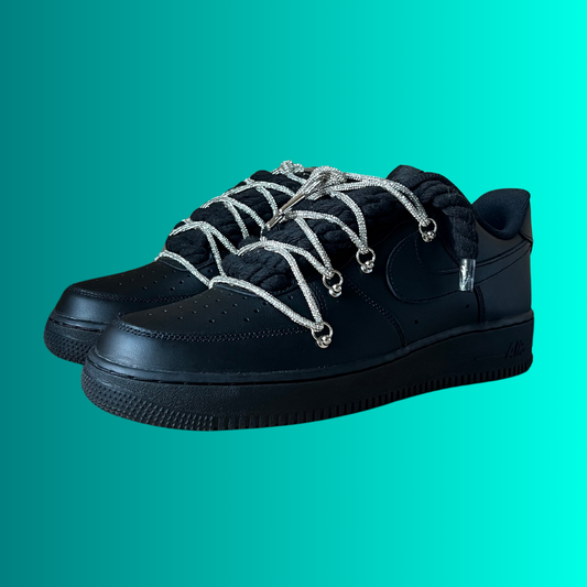 Nike Air Force 1 Black "Diamond" Rope Lace (White) (új)