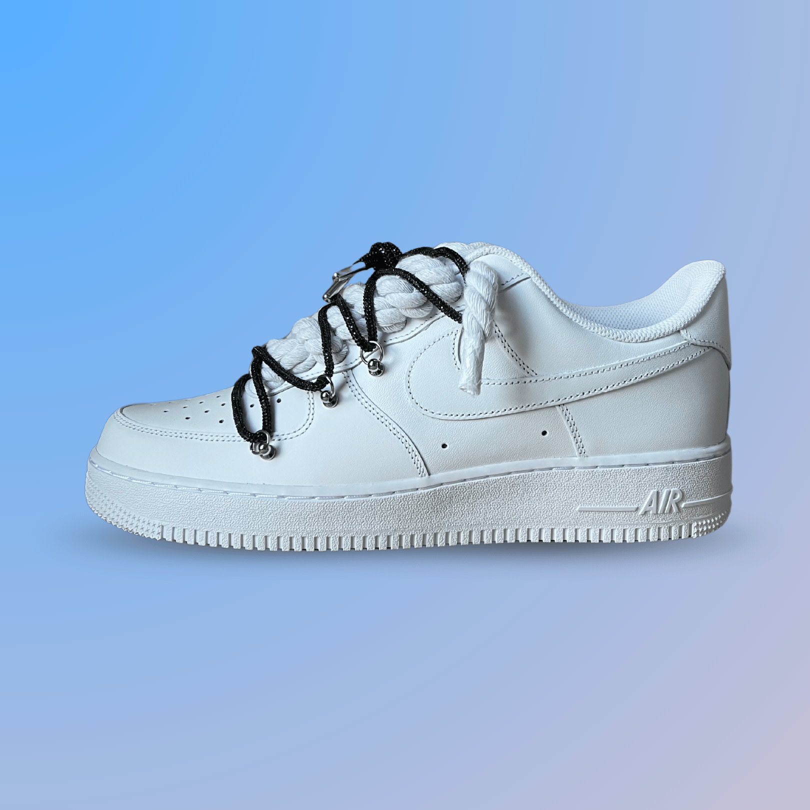 Nike Air Force 1 "Diamond" Rope Lace Black