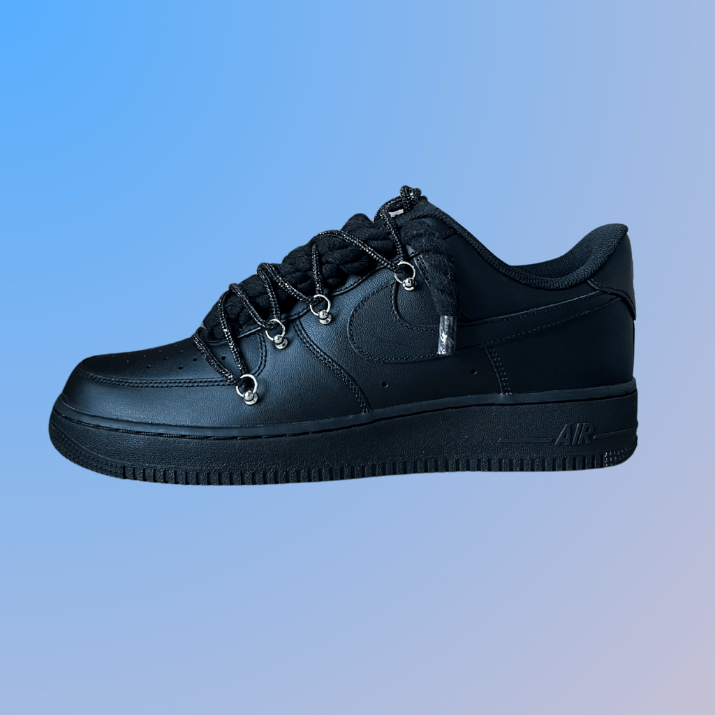 Nike Air Force 1 Black "Diamond" Rope Lace (Black) (új)