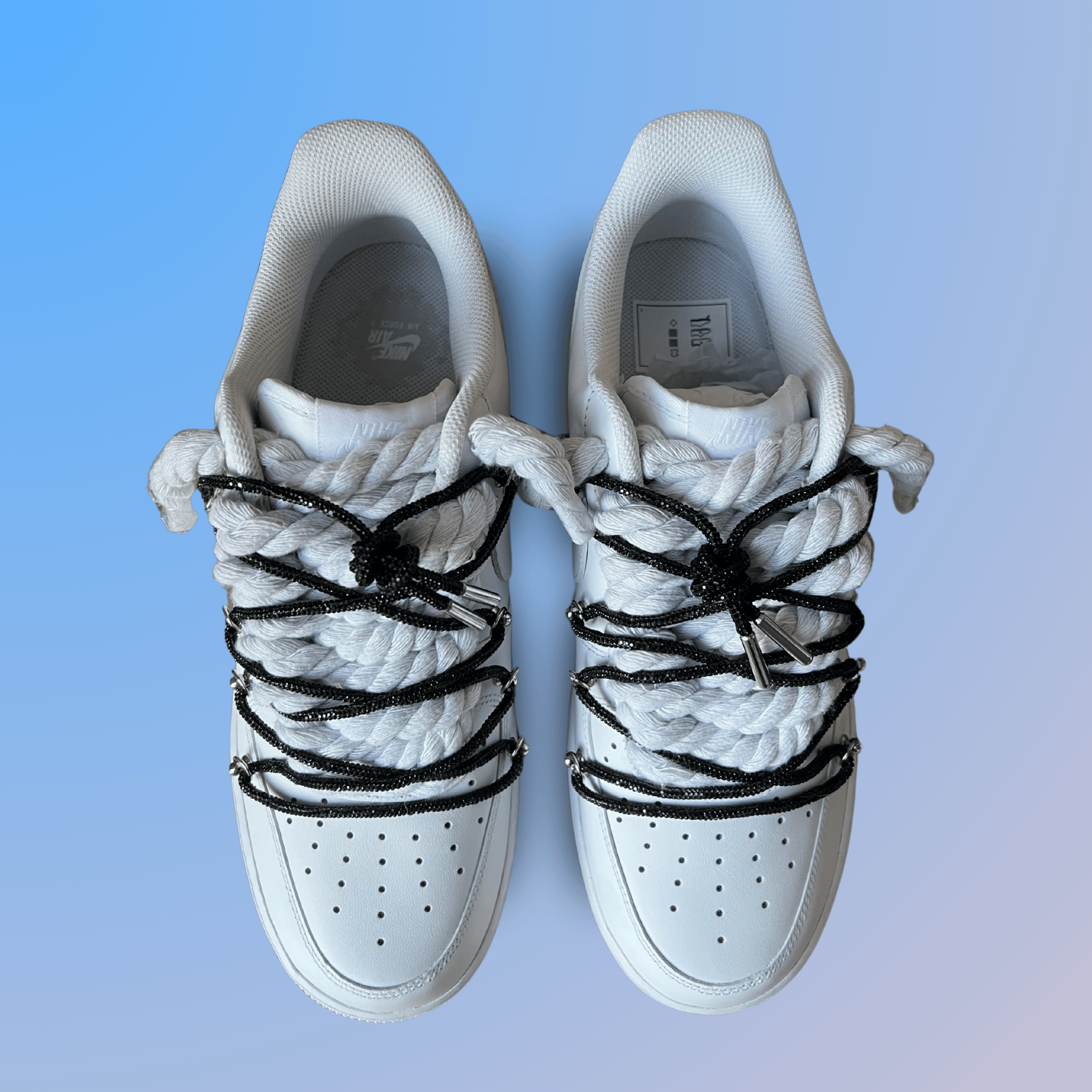 Nike Air Force 1 "Diamond" Rope Lace Black