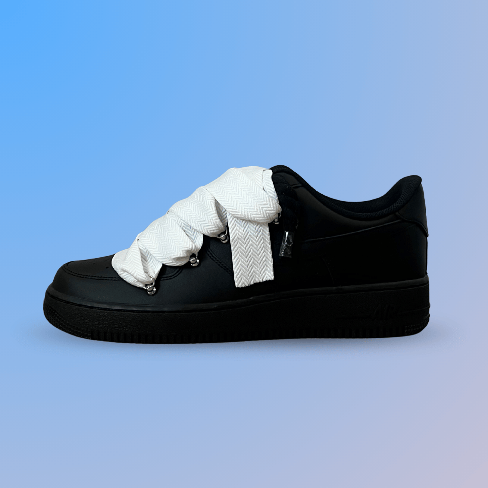 Nike Air Force 1 Black Lanvin Rope Lace White