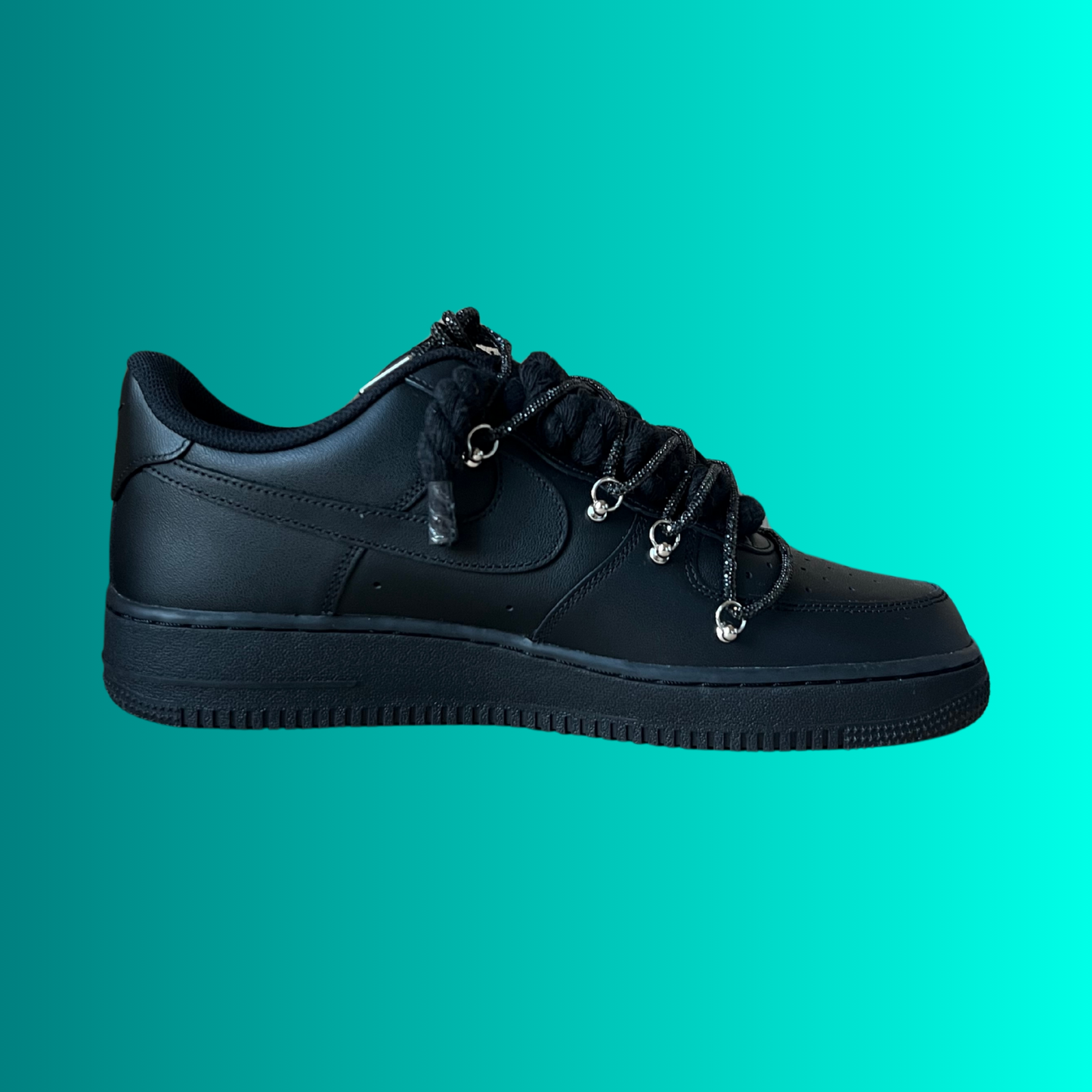 Nike Air Force 1 Black "Diamond" Rope Lace (Black) (új)