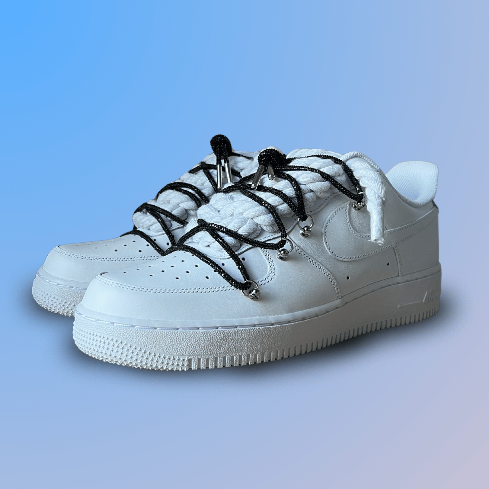 Nike Air Force 1 "Diamond" Rope Lace Black