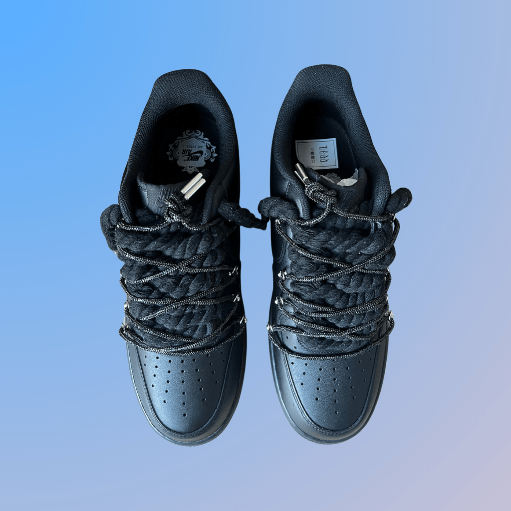 Nike Air Force 1 Black "Diamond" Rope Lace (Black) (új)