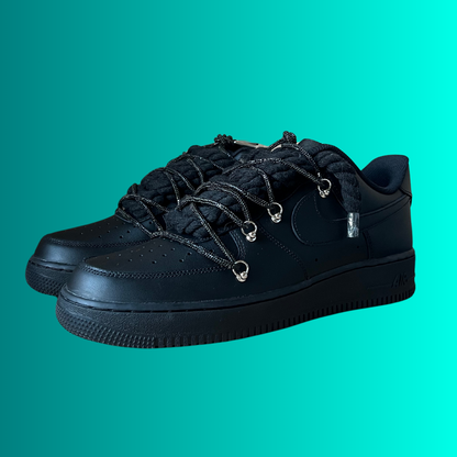 Nike Air Force 1 Black "Diamond" Rope Lace (Black) (új)