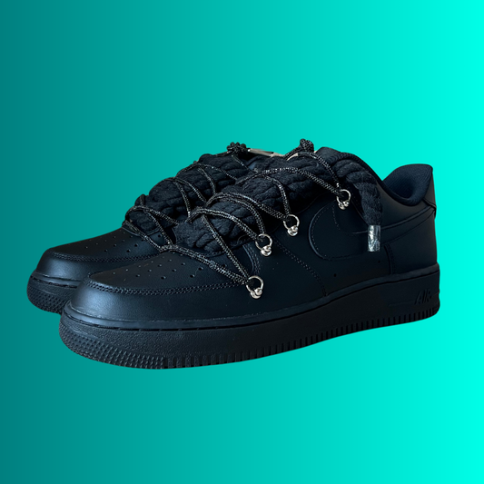 Nike Air Force 1 Black "Diamond" Rope Lace (Black) (új)