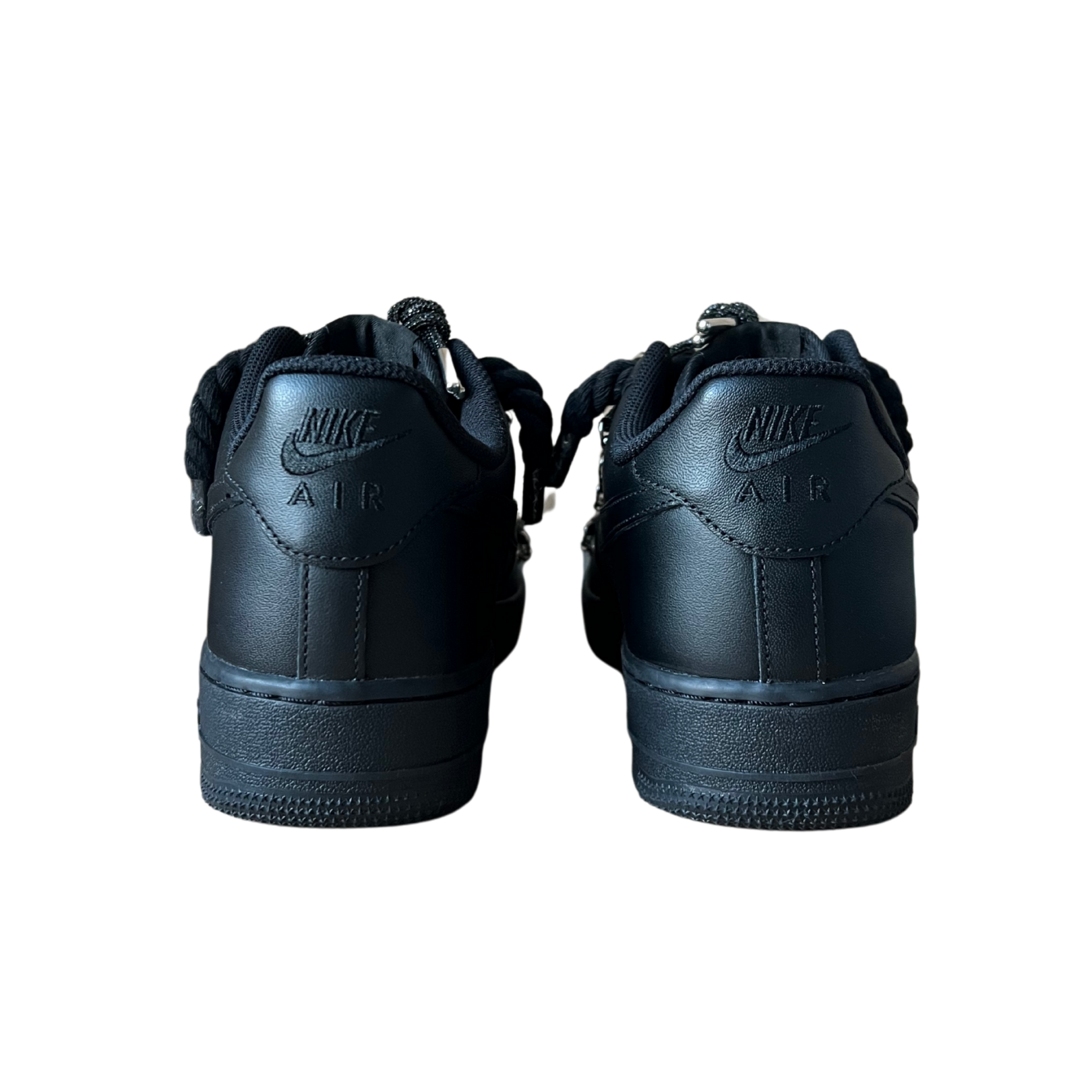 Nike Air Force 1 Black "Diamond" Rope Lace Black