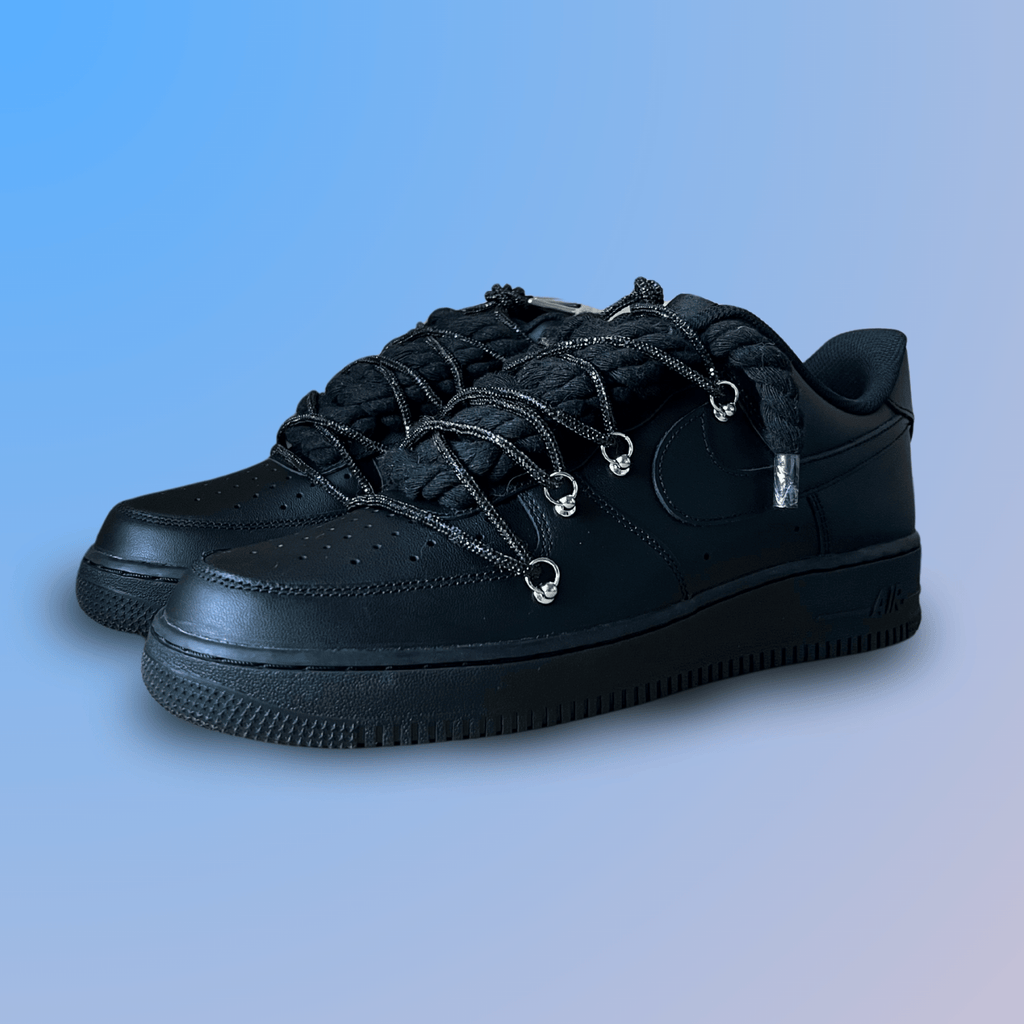 Nike Air Force 1 Black "Diamond" Rope Lace (Black) (új)