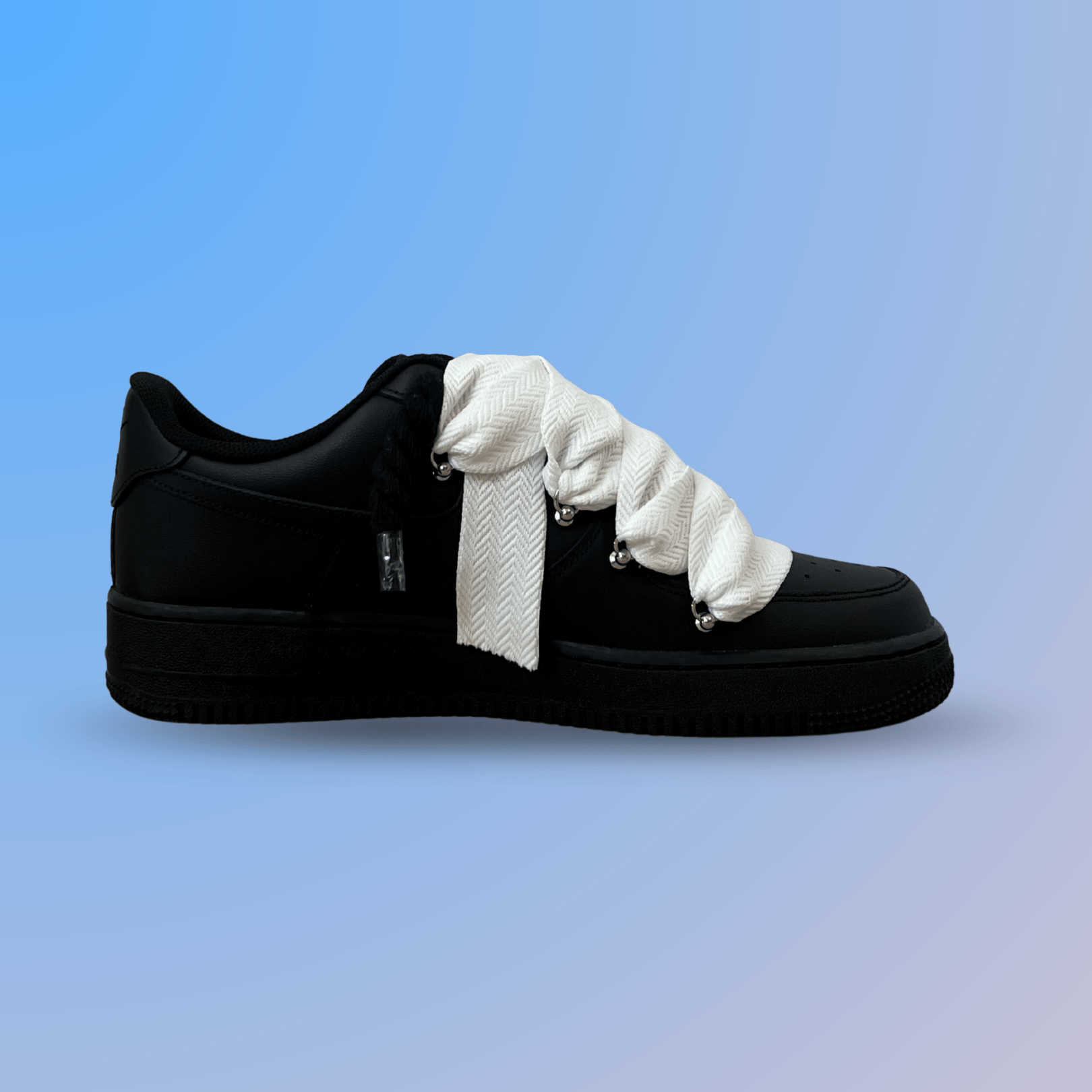 Nike Air Force 1 Black Lanvin Rope Lace White