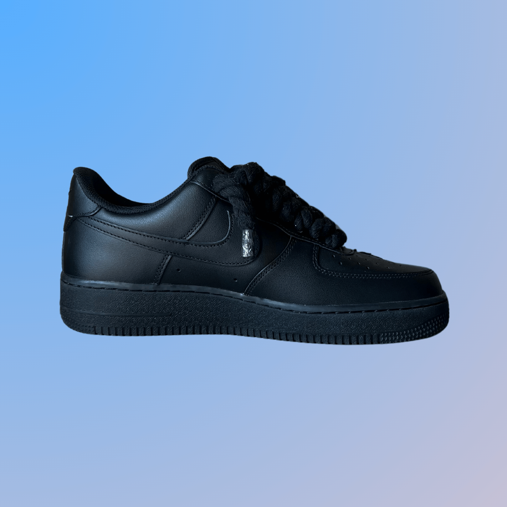 Nike Air Force 1 '07 Black Chunky Rope Lace Blue Rose