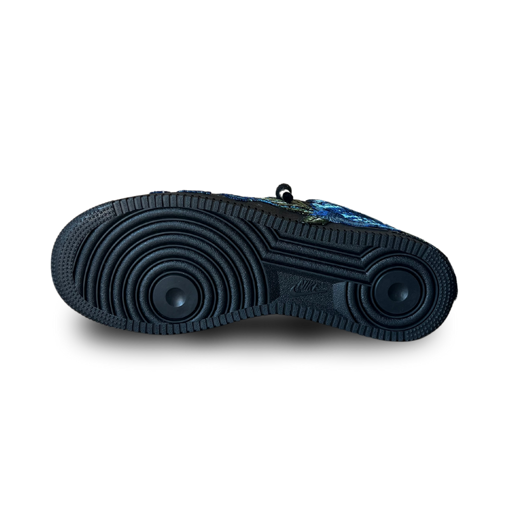 Nike Air Force 1 '07 Black Chunky Rope Lace Blue Rose