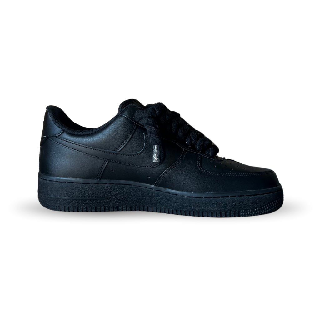Nike Air Force 1 '07 Black Chunky Rope Lace Blue Rose