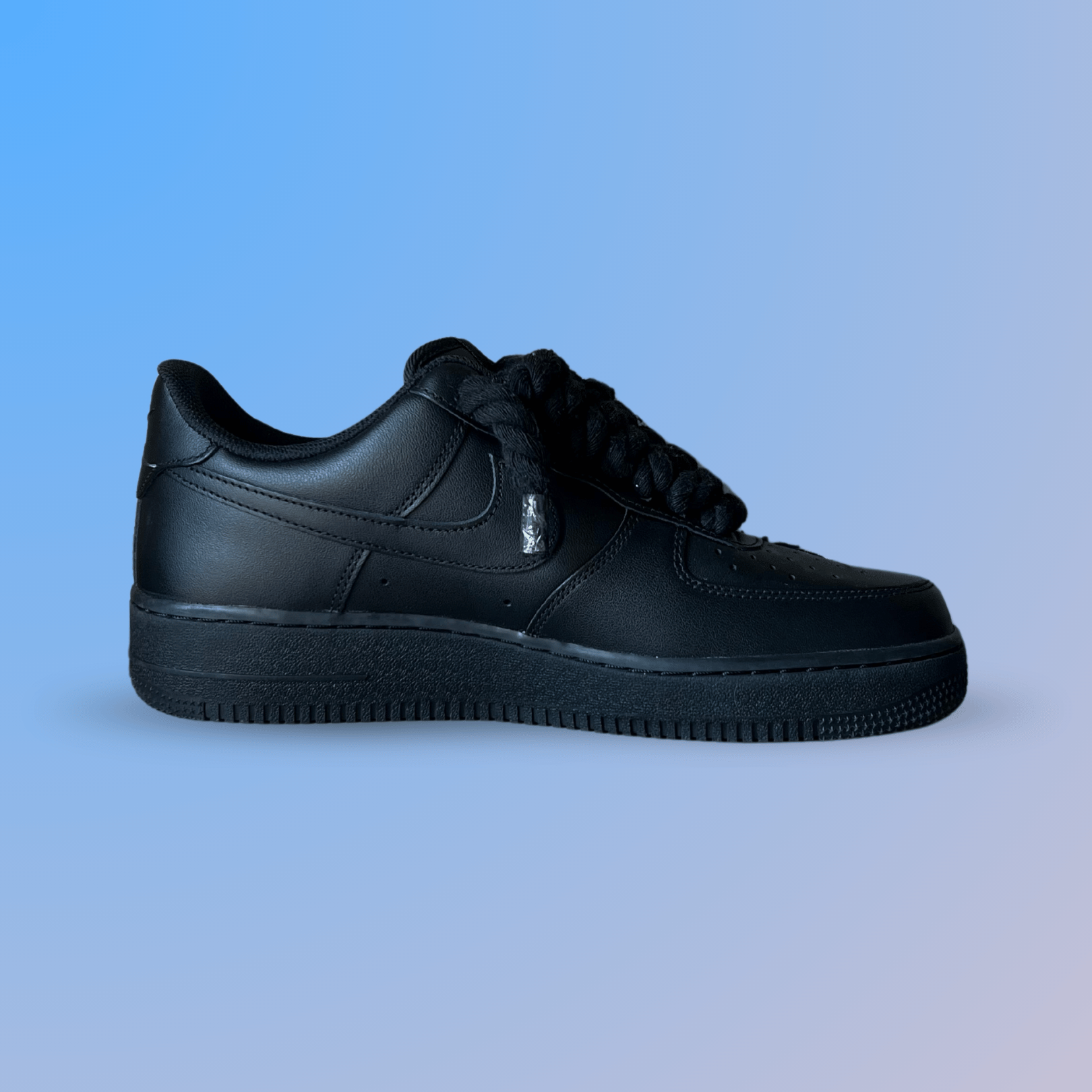 Nike Air Force 1 '07 Black Chunky Rope Lace Blue Rose