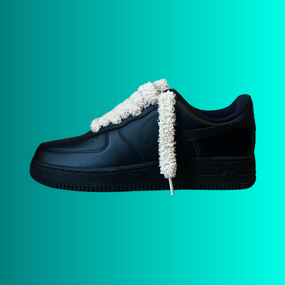 Nike Air Force 1 Black Fluffy Lace (Coral) (új)