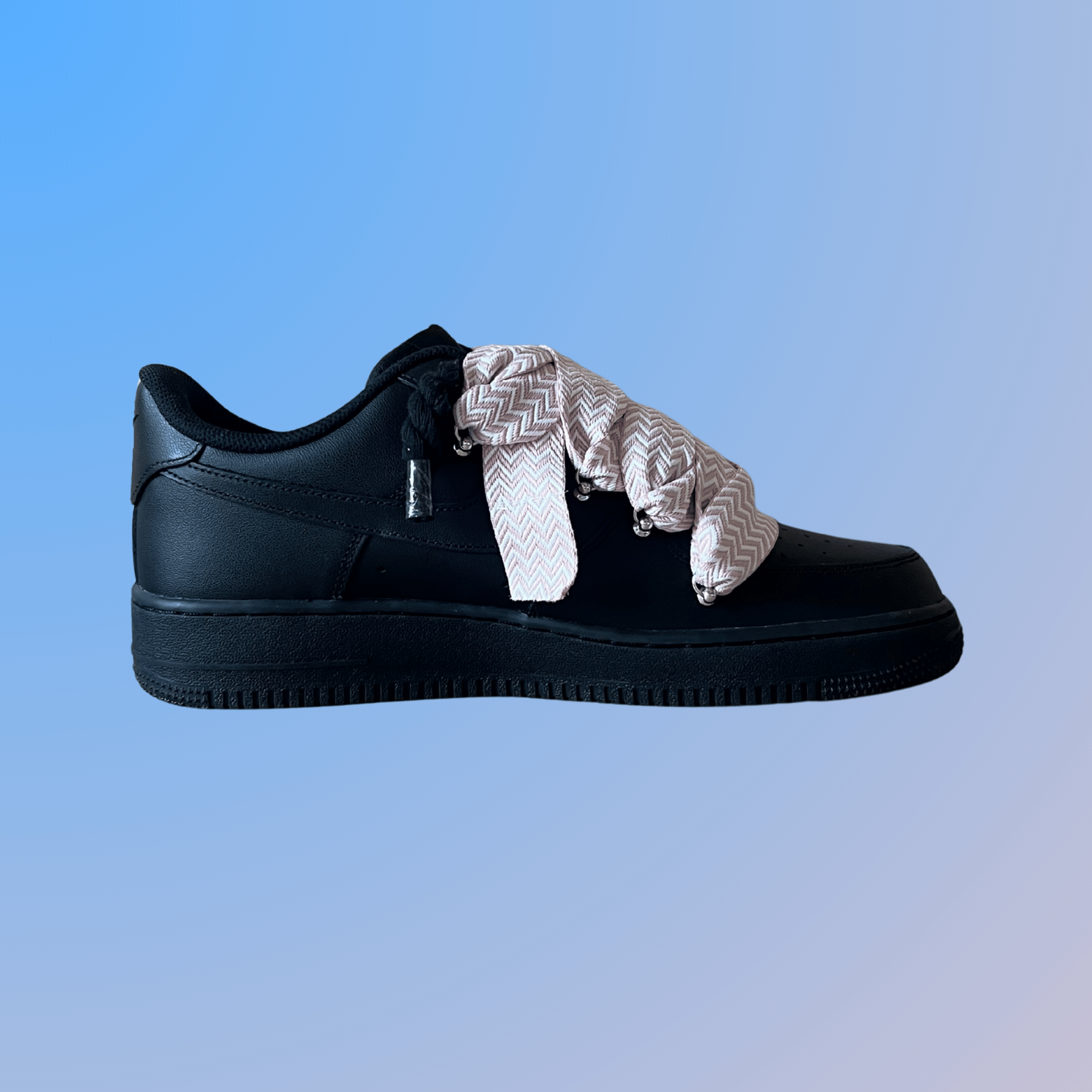 Nike Air Force 1 Black Lanvin Rope Lace (Pink)