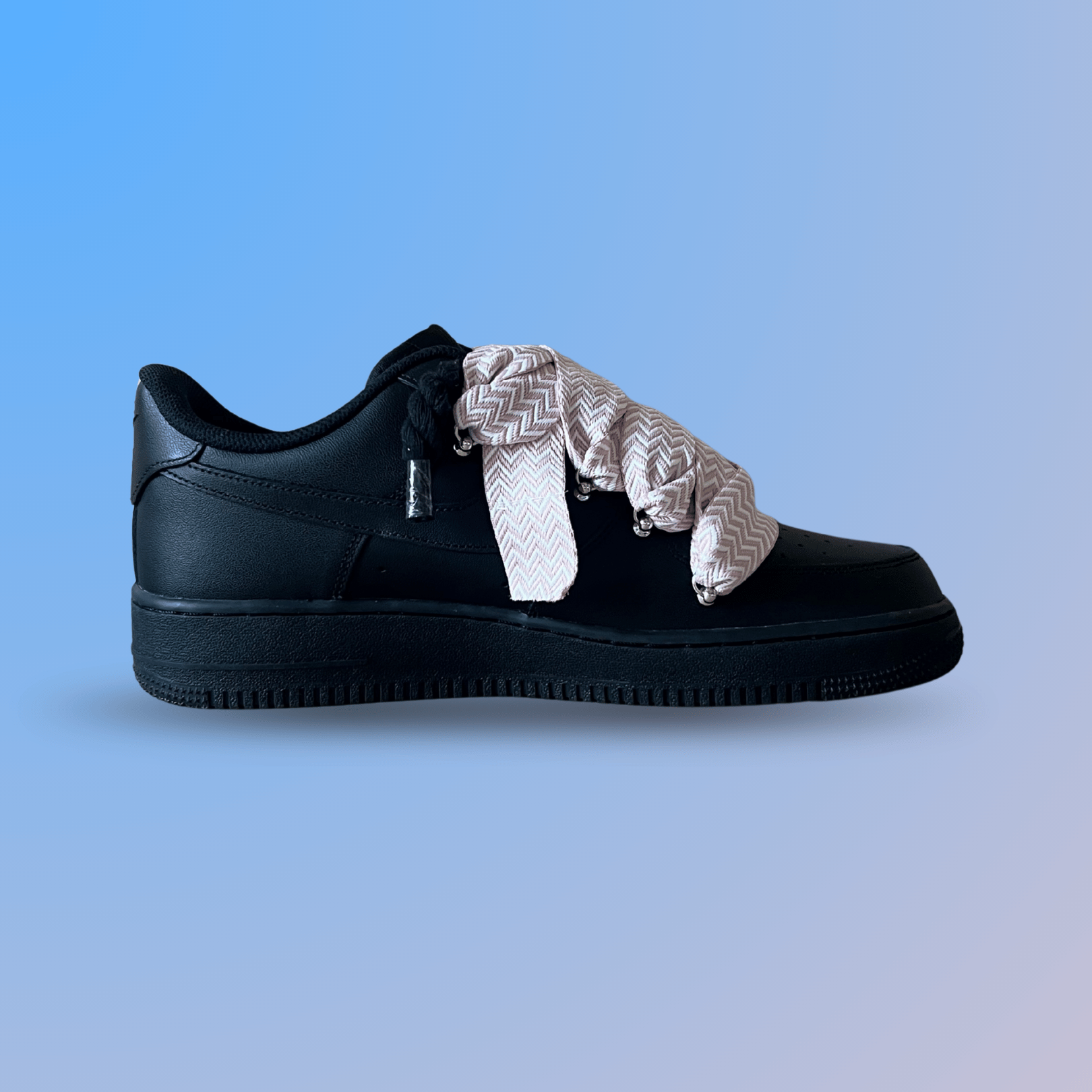 Nike Air Force 1 Black Lanvin Rope Lace Pink