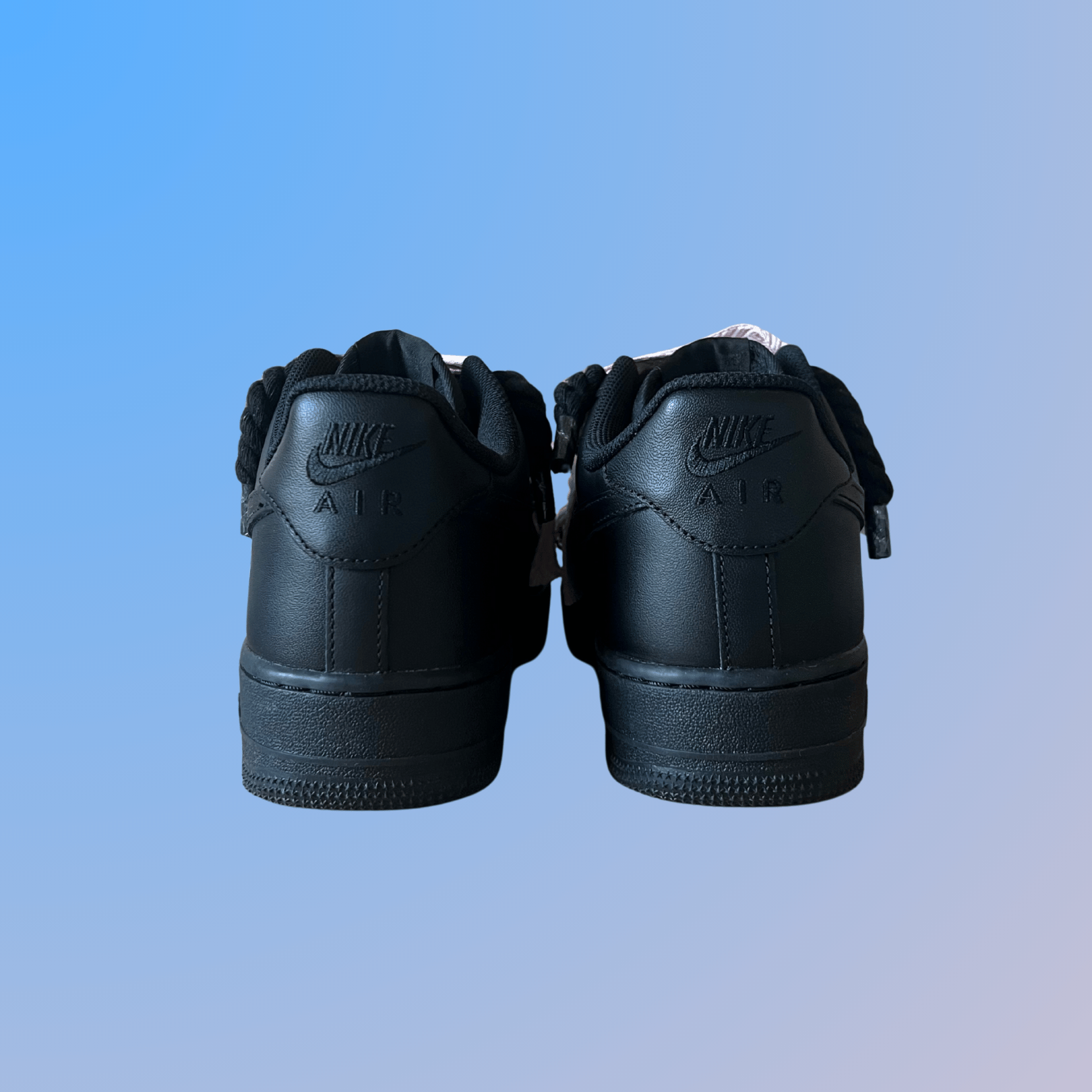 Nike Air Force 1 Black Lanvin Rope Lace (Pink)