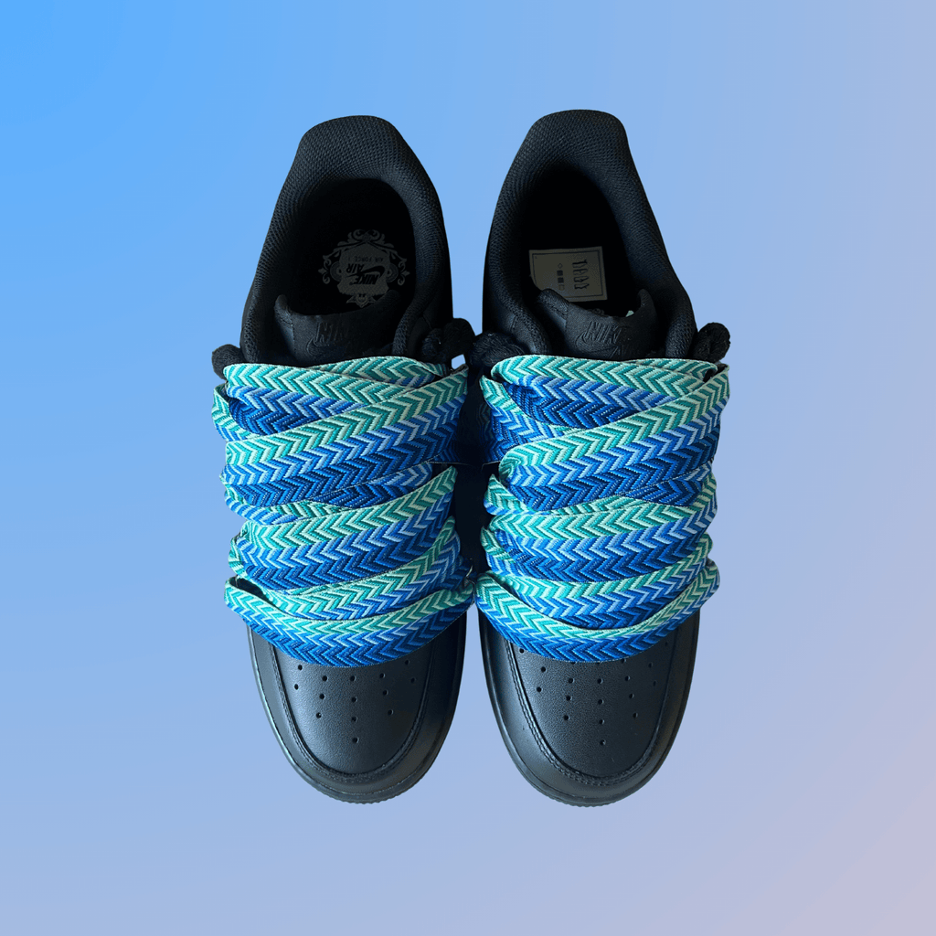 Nike Air Force 1 Black Lanvin Rope Lace (Blue Black) (új)