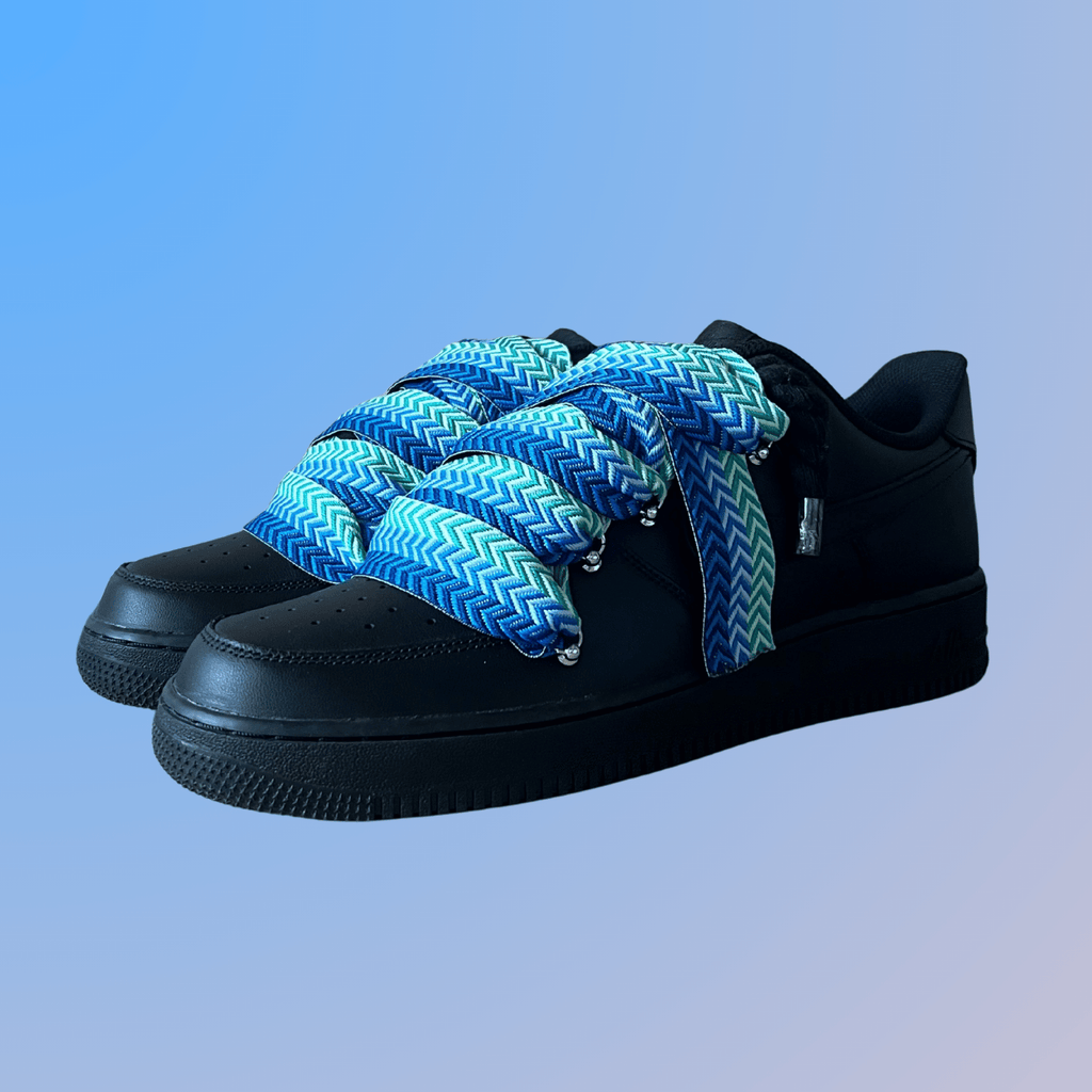 Nike Air Force 1 Black Lanvin Rope Lace (Blue Black) (új)
