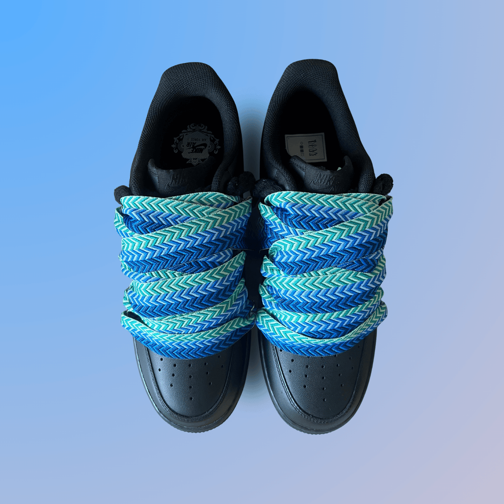 Nike Air Force 1 Black Lanvin Rope Lace Blue Black