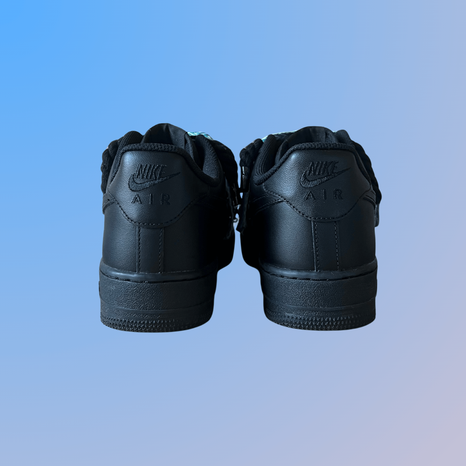Nike Air Force 1 Black Lanvin Rope Lace Blue Black