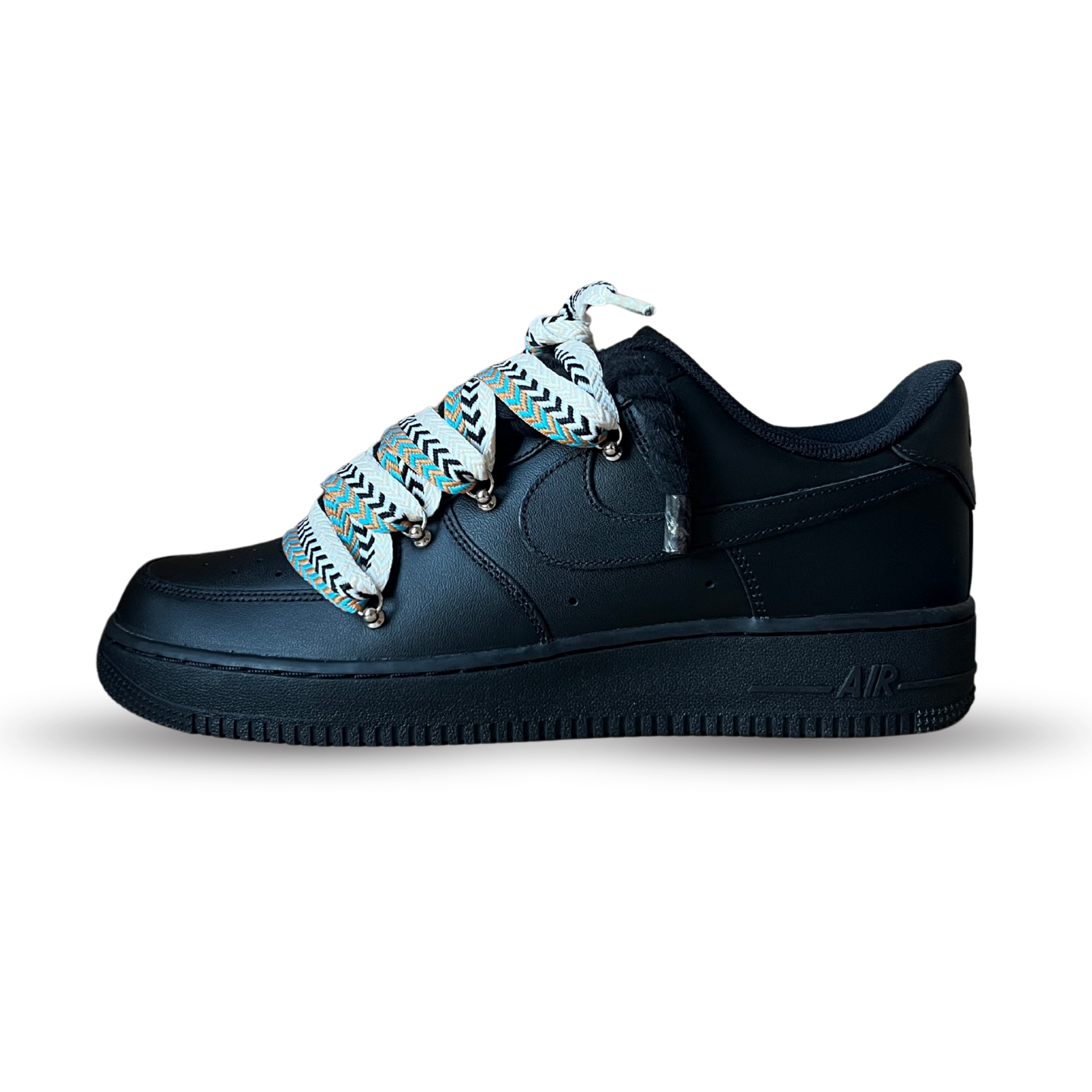 Nike Air Force 1 Black Lanvin Rope Lace (Black White) (új)