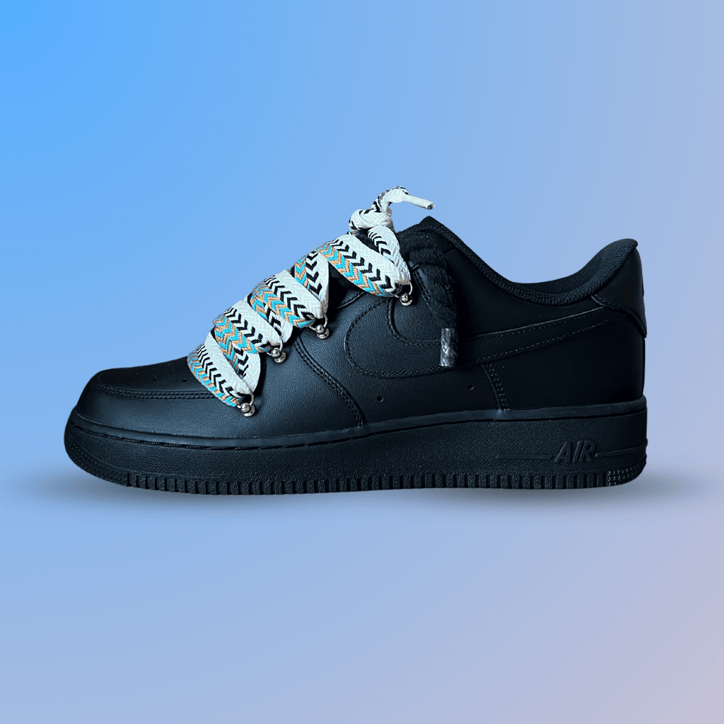 Nike Air Force 1 Black Lanvin Rope Lace Brown Beige