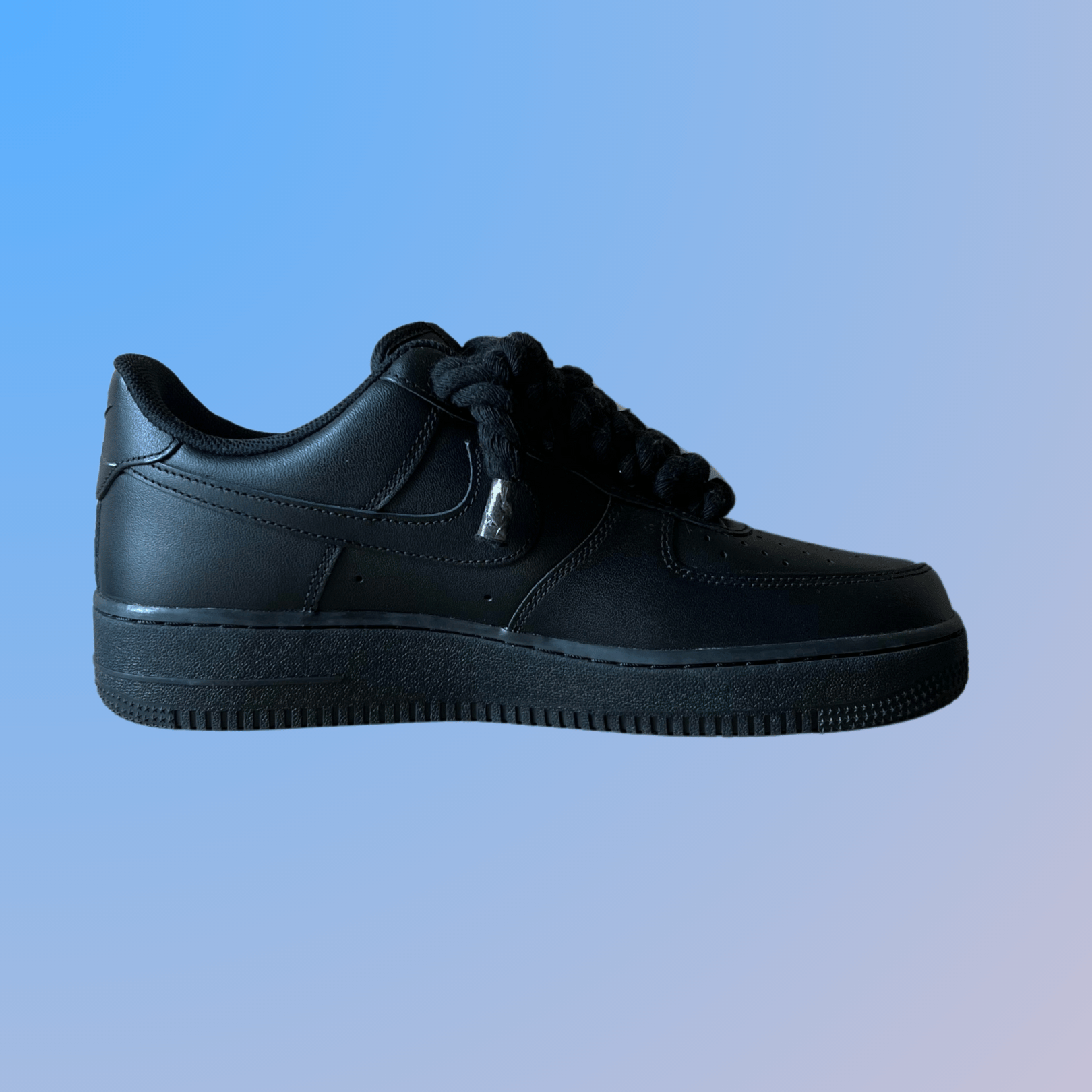 Nike Air Force 1 '07 Black Chunky Rope Lace Yellow Rose