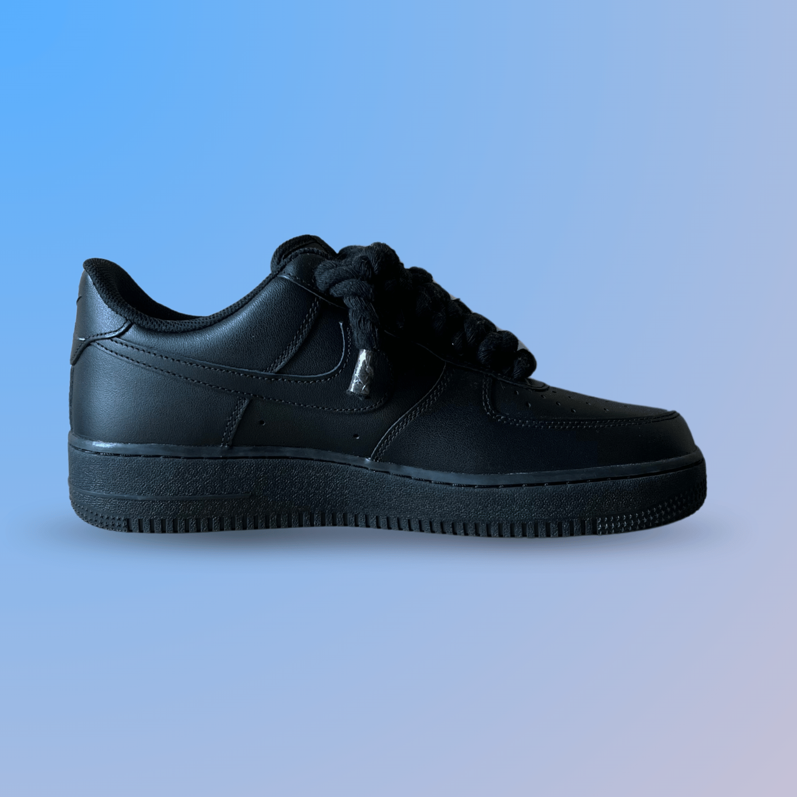 Nike Air Force 1 '07 Black Chunky Rope Lace Yellow Rose