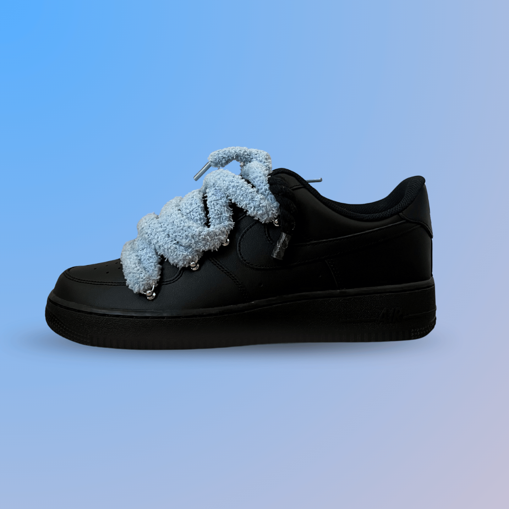 Nike Air Force 1 Black Chimney Cake Baby Blue