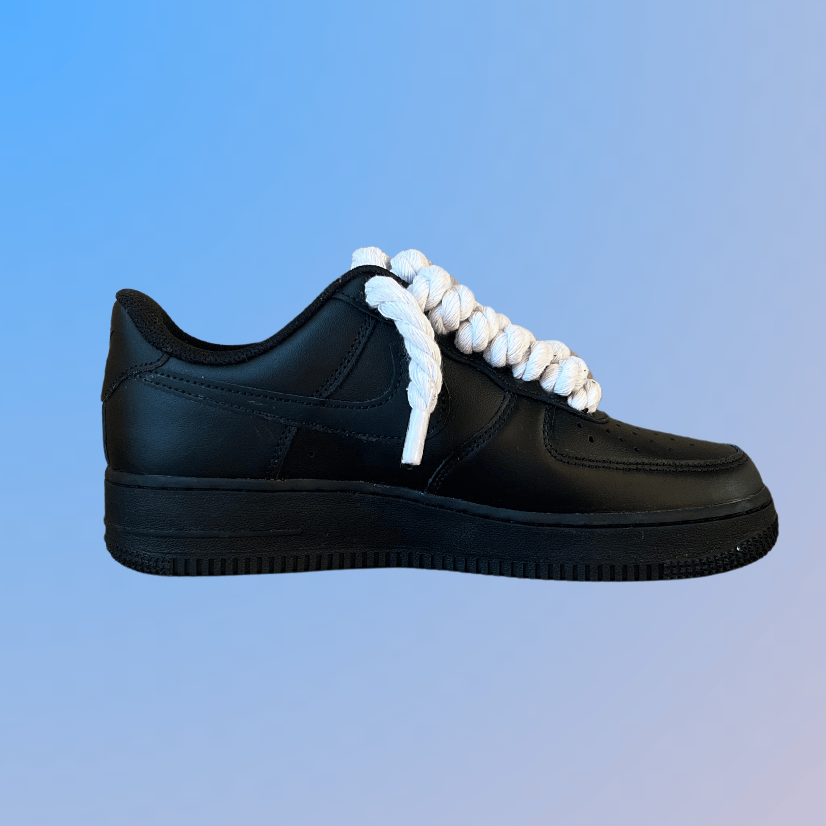 Nike Air Force 1 '07 Black Chunky Rope Lace (White) (new)