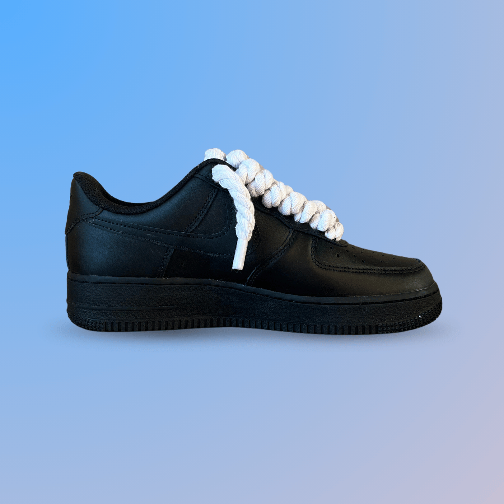 Nike Air Force 1 '07 Black Chunky Rope Lace (White) (new)