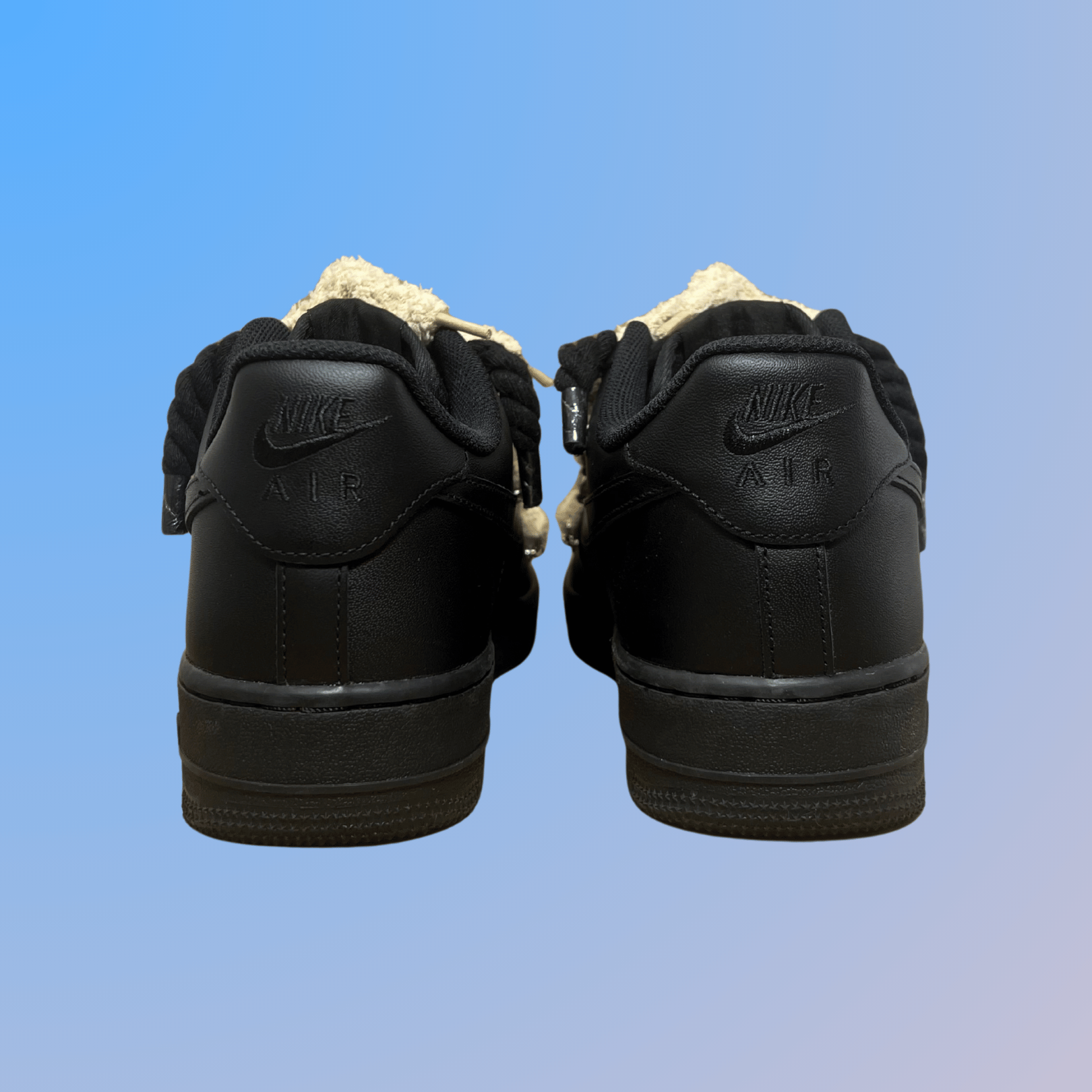 Nike Air Force 1 Black Lanvin Rope Lace (Black White) (új)