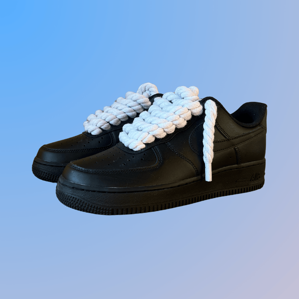 Nike Air Force 1 '07 Black Chunky Rope Lace (White) (new)